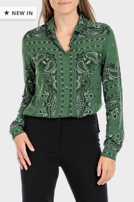 Punt Roma - Green Cashmere Print Shirt